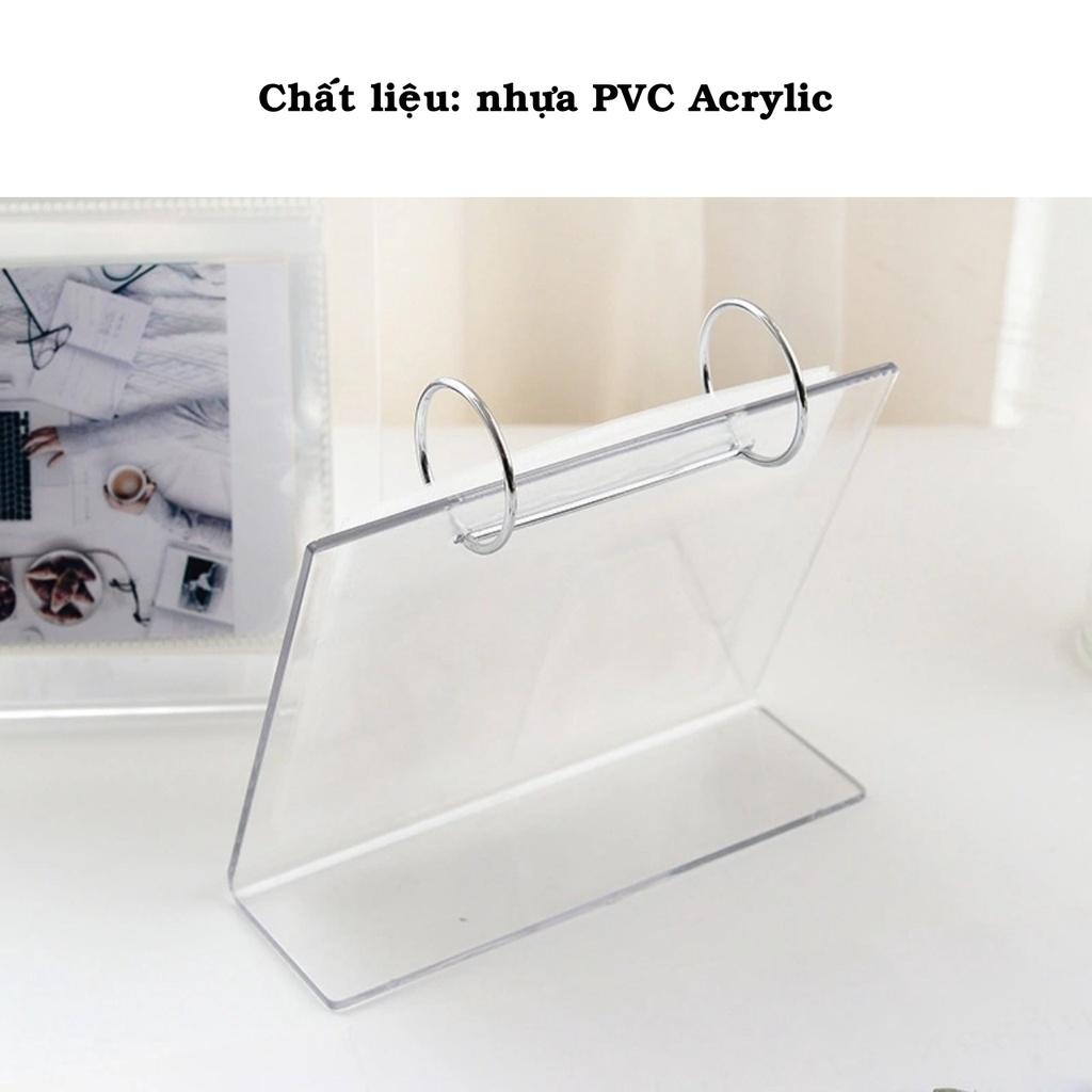 Album ảnh để bàn bằng nhựa acrylic trong suốt sang trọng đựng ảnh 6x9, 8x10, 9x12, 10x15 để bàn làm việc, trang trí nhà