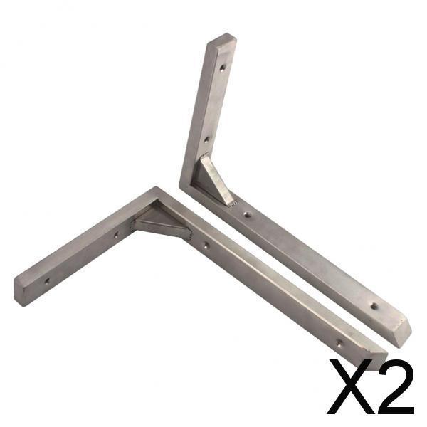 2x2 Pcs Stainless Steel Triangular Corner Wall Shelf Bracket Holder 6 Inch