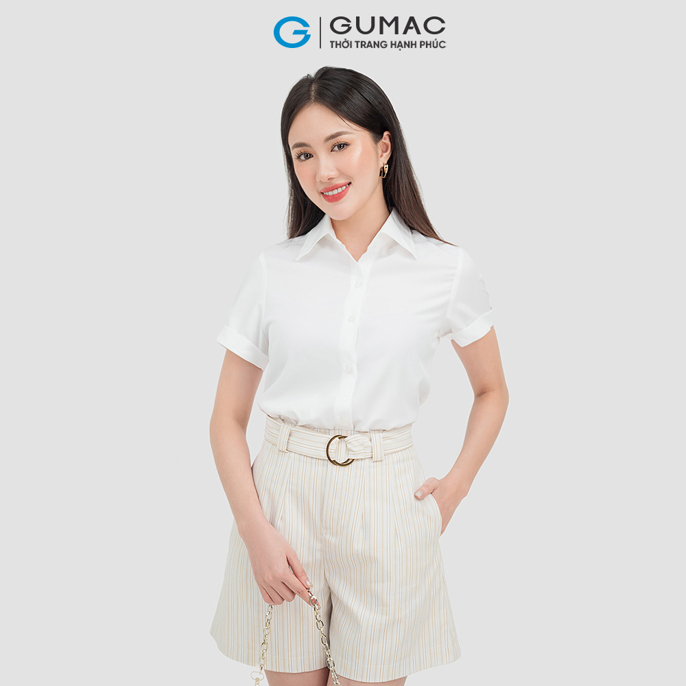 Quần short nữ GUMAC QC07058 chất liệu Bố Cotton phối đai