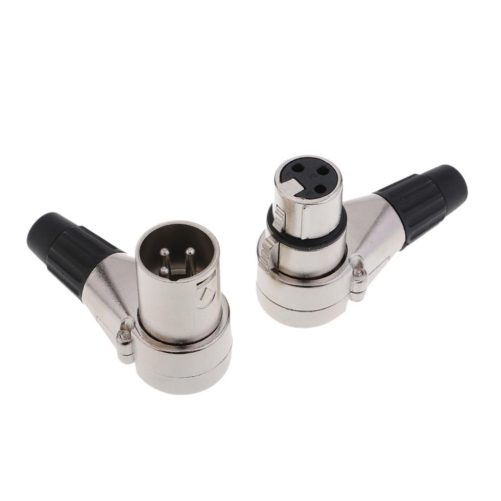 Portable XLR Connectors Male and Female One Pair Right Angle for Home