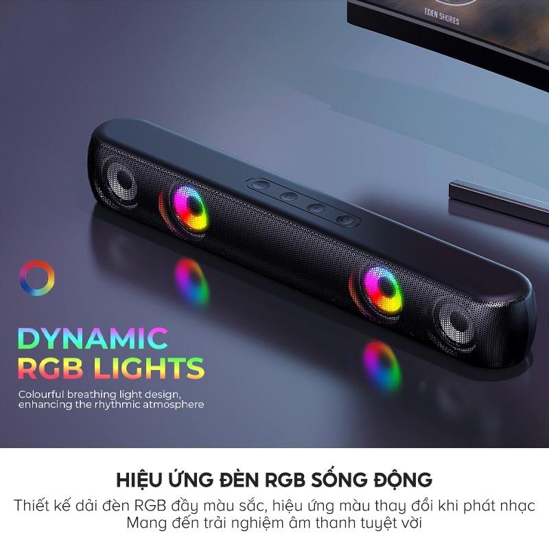 Loa Bluetooth HAVIT SK854BT, Công Suất 2*5W Mạnh Mẽ, Hiệu Ứng Đèn RGB, Thời Gian Nghe 7H - Hàng Chính Hãng