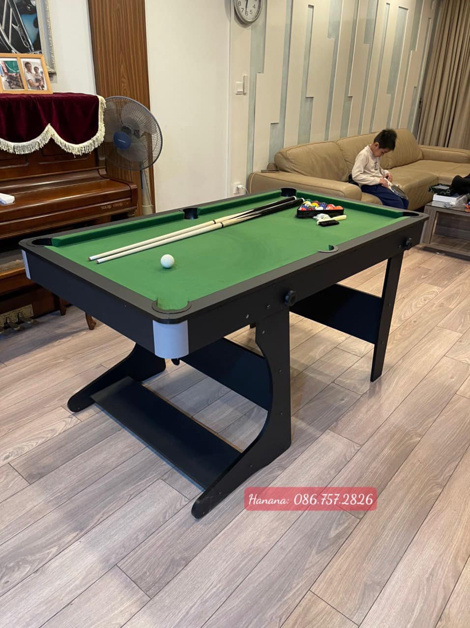 Bàn Bida Cỡ Lớn Kết Hợp Bóng Bàn 2 Trong 1, Đầy Đủ Phụ Kiện, Bi A Lỗ, Bóng Bàn Mini Gia Đình Văn Phòng Kinh Doanh Hanana