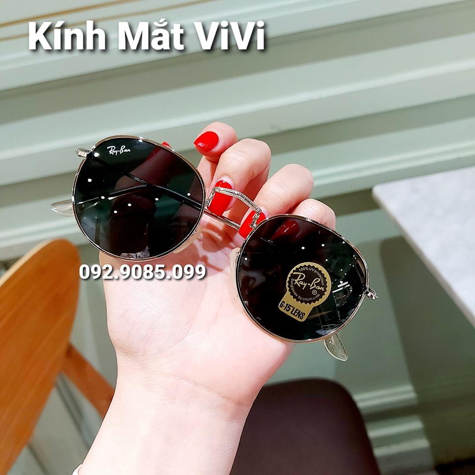 Kính râm nam nữ tròn VIVIEYEWEAR chống tia UV400 phụ kiện thời trang V3447