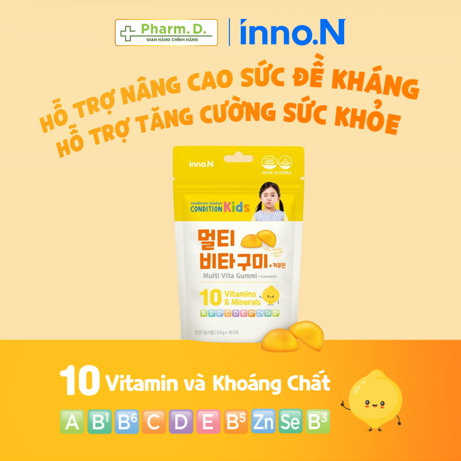 Kẹo Dẻo CONDITION Kids Multi Vita Gummi inno.N Bổ Sung Vitamin Và Khoáng Chất Cho Trẻ Em (Gói 18 Viên)