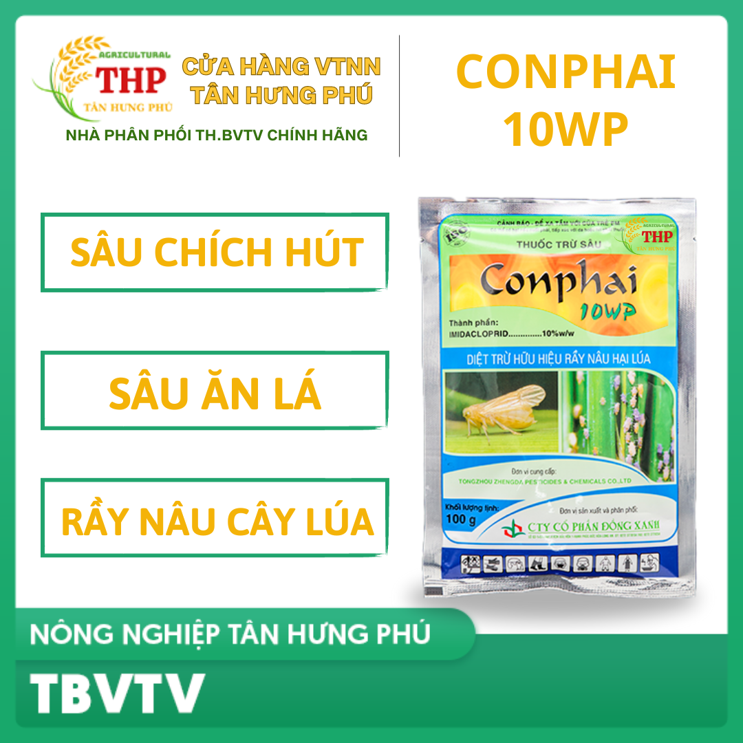 Conphai 10WP | Chuyên diệt trừ sâu, rầy xanh, bọ trĩ bệnh hại cây trồng | Gói 100g
