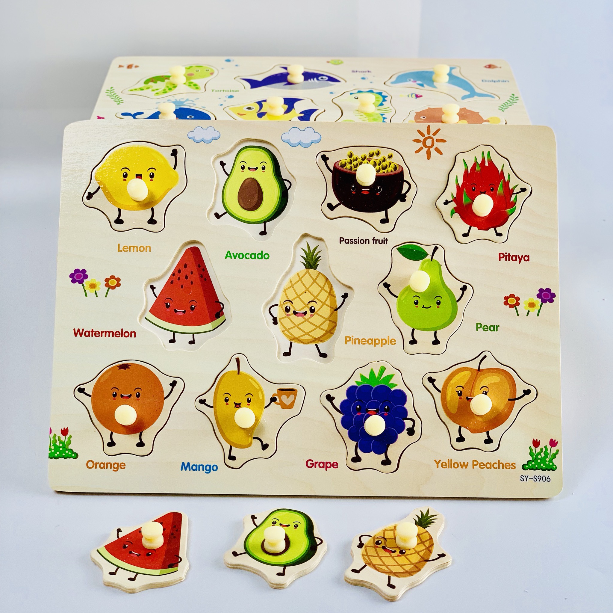 Set 5 bảng ghép hình có núm _ đồ chơi giáo dục MK02