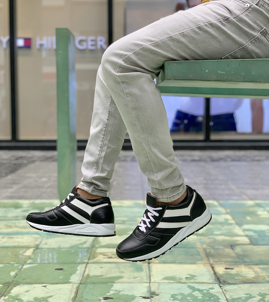 GIÀY CAO NAM SIÊU NHẸ T20 ĐEN TRƠN 7CM