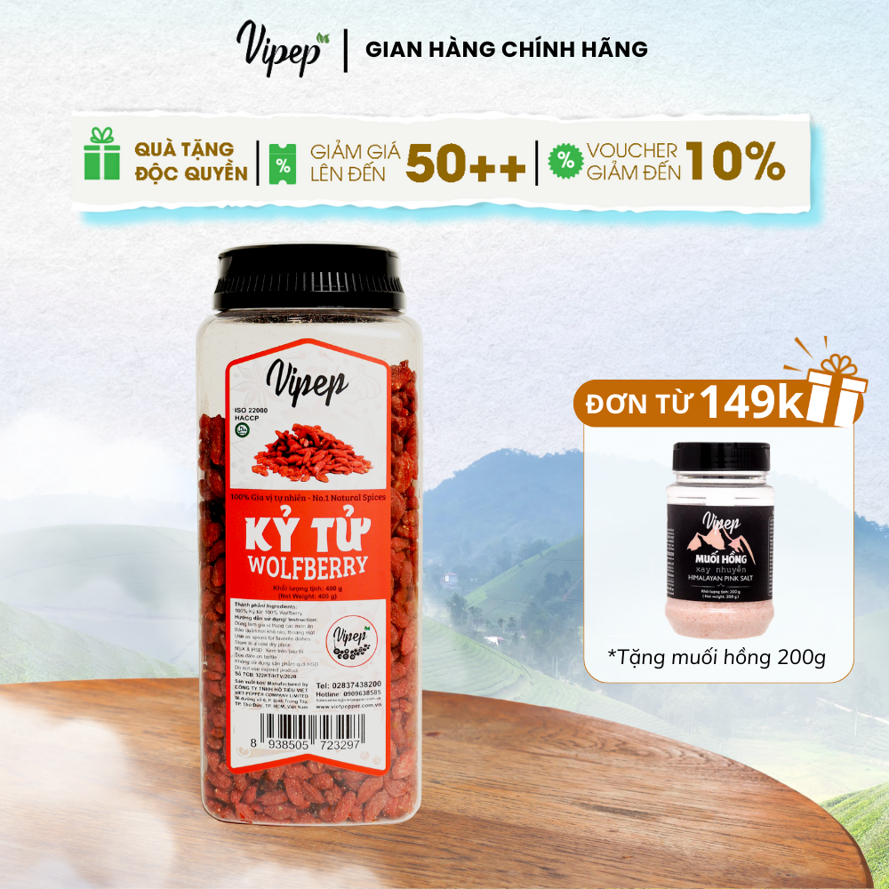 Kỷ Tử Ninh Hạ Tự Nhiên Vipep Hũ Nhựa 400G