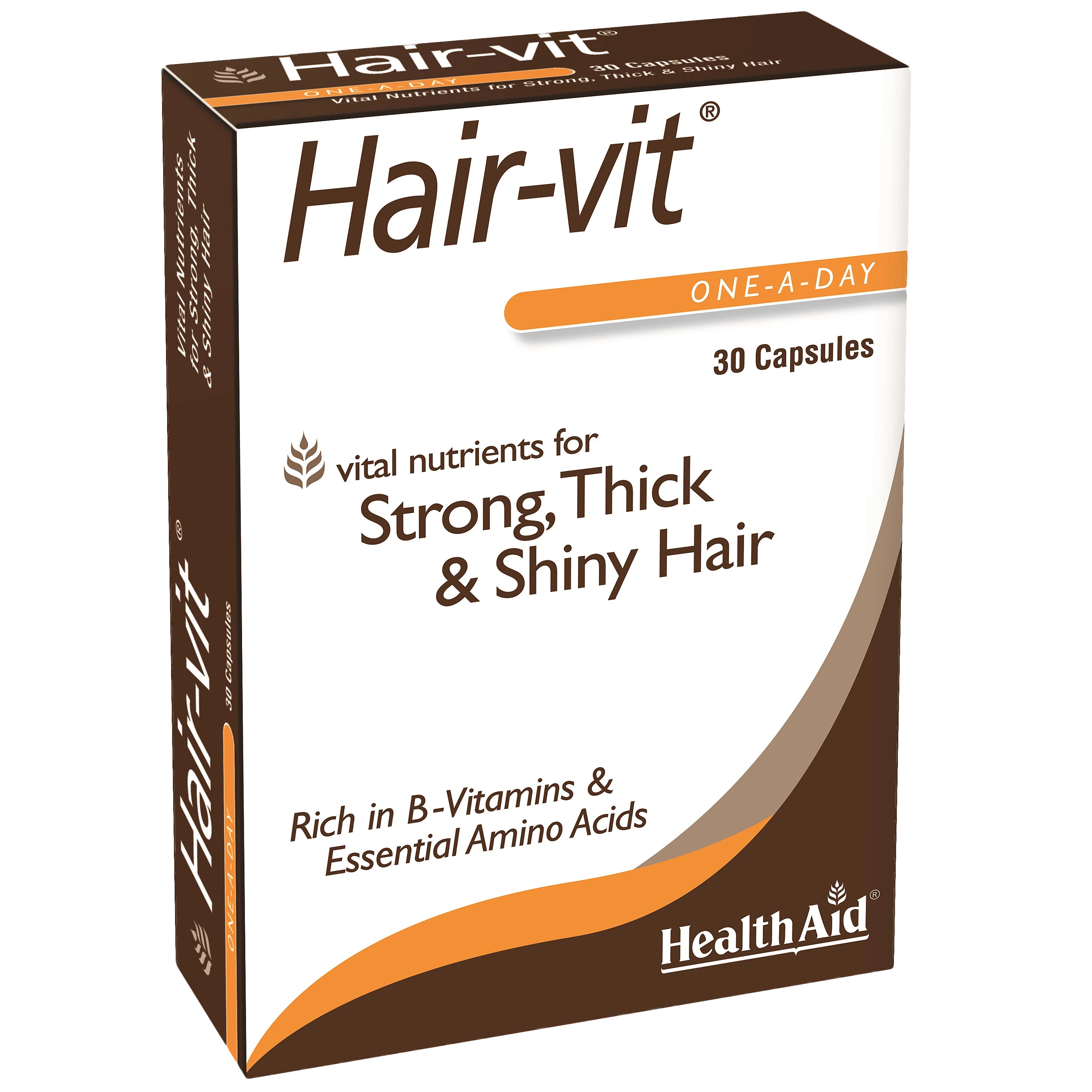 Thực phẩm bảo vệ sức khỏe đến từ Anh Quốc - Viên nuôi dưỡng nang tóc, làm cho tóc dày và bóng mượt, giúp giảm rụng tóc ở nam và nữ sau khi dùng thuốc, xạ trị, bệnh về da, căng thẳng và lo lắng HEALTH AID HAIR-VIT (Hộp 1 chai 30 viên)
