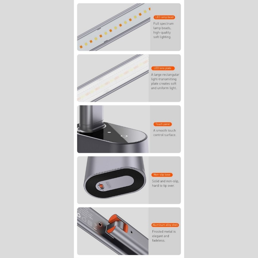 Đèn để bàn thông minh Baseus Smart Eye Series Charging Folding Reading Desk Lamp - LVP007 [Hàng Chính Hãng