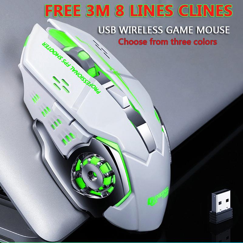 Satxtrem Chuột Chơi Game 3200DPI Bluetooth Không Dây Sạc USB LED RGB Cơ Khí Máy Tính Xách Tay, Máy Tính Để Bàn Máy Tính
