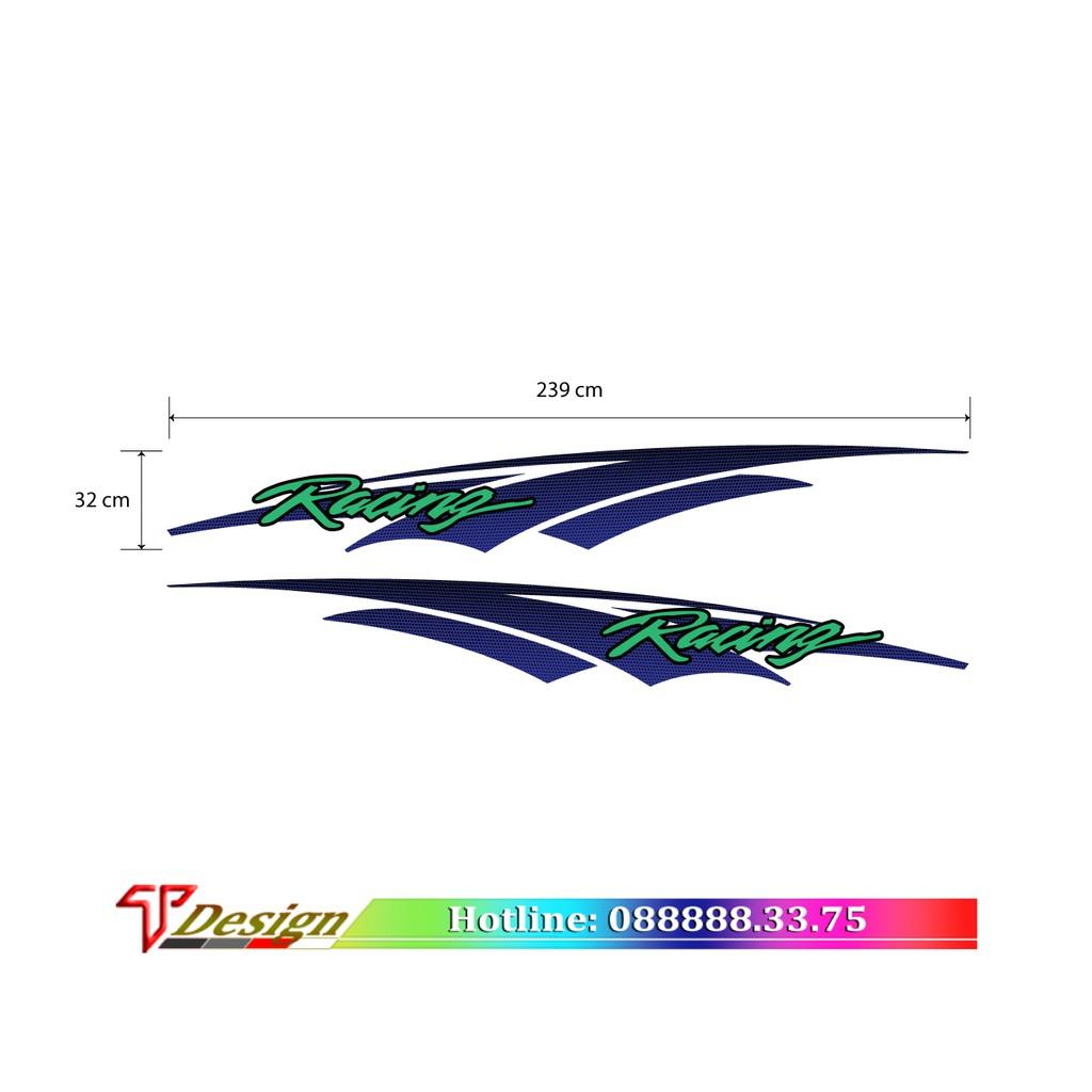Tem cho xe CRV, decal dán sườn cho xe Sedan, xe Vios WRAP 22, KT 239x32cm