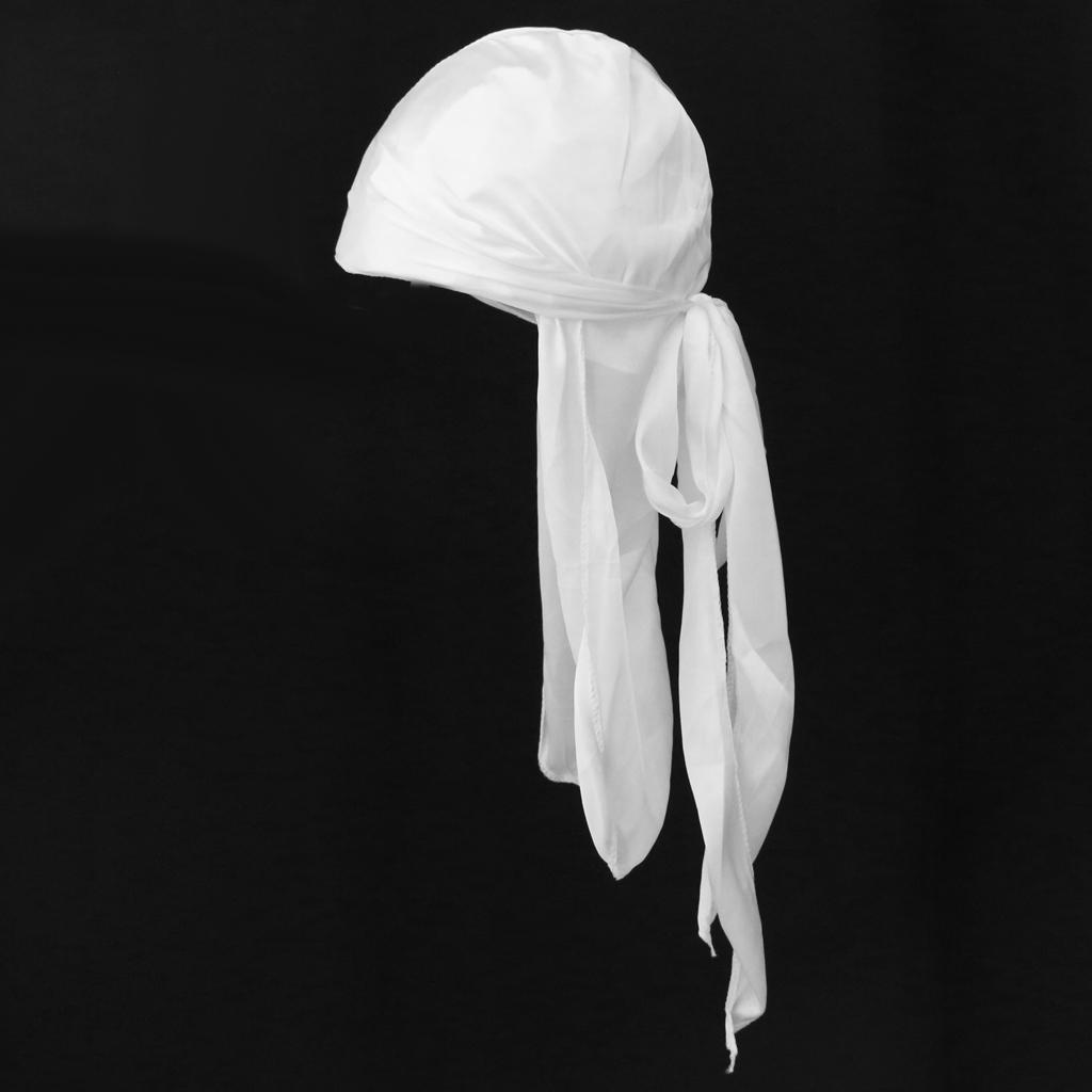 Unisex Trendy Color Du-Rag Wave Cap Durag Headwrap with Long Wide Strap