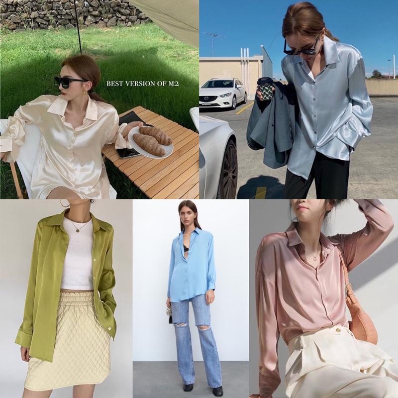 Sơ mi lụa Thái highfashion mềm mịn độ bóng nhẹ chanh xả