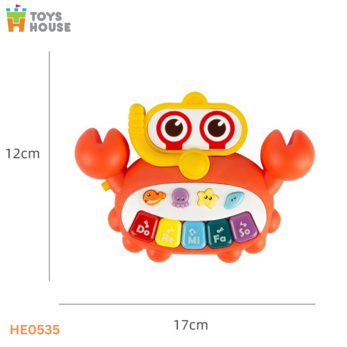 Đàn nhạc điện tử cho bé hình con cua nhiều màu sắc Toys House HE0535