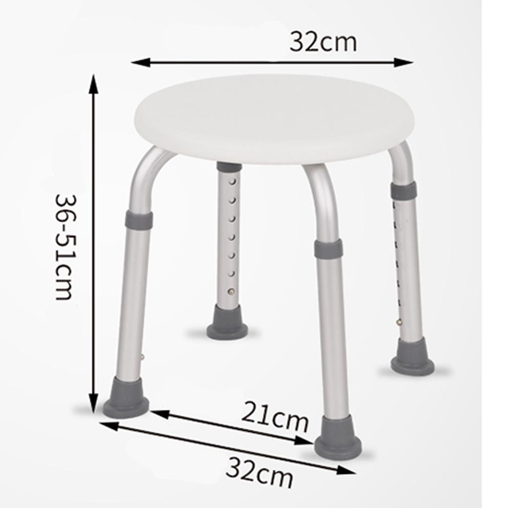 Shower Chair, Adjustable Height Bath Stool - Hospital Tool Free Bench Bathtub Stool Seat with Anti-Slip Rubber Tips for Safety and Stability