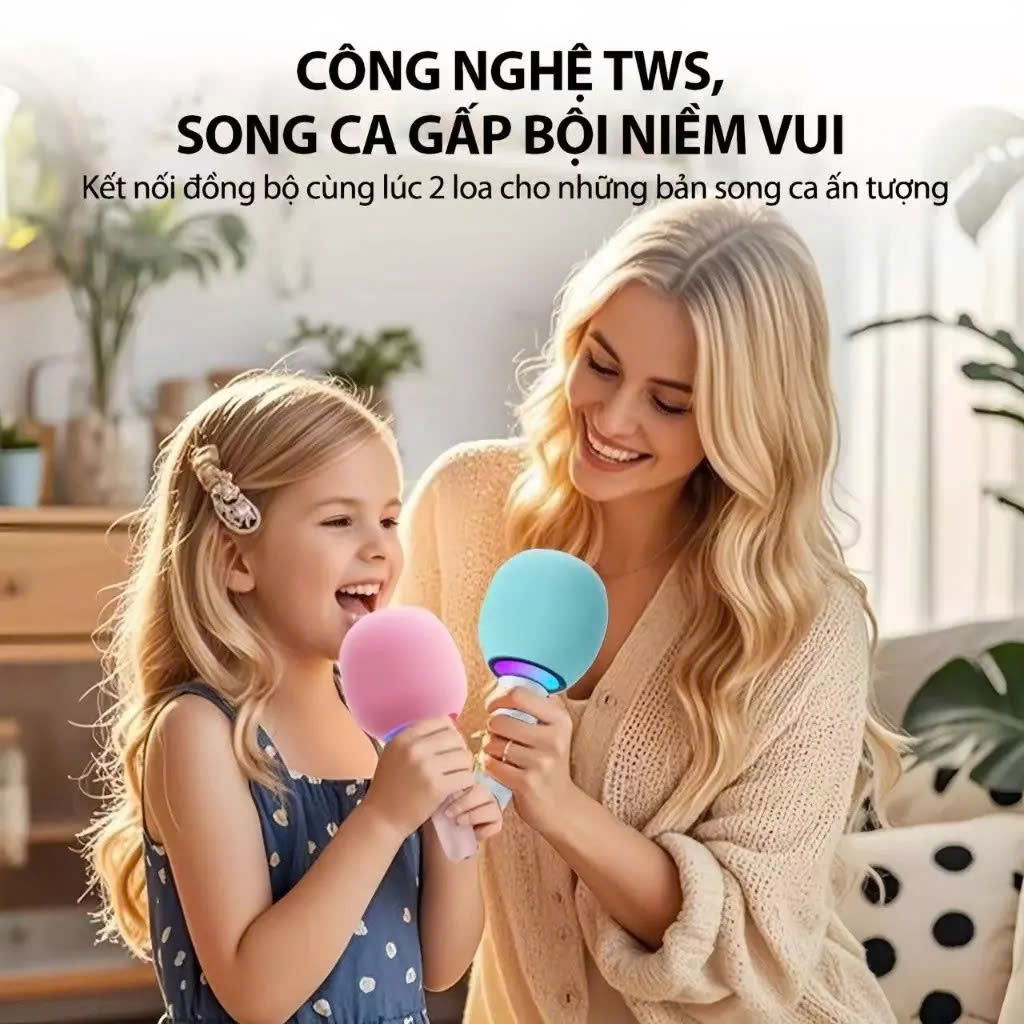 Micro Karaoke Bluetooth kèm loa kết nối điện thoại, máy tính bảng Hát Không Dây, Nghe Nhạc, Hỗ Trợ Kết Nối Thẻ Nhớ, USB Pin sạc - Hàng Chính Hãng