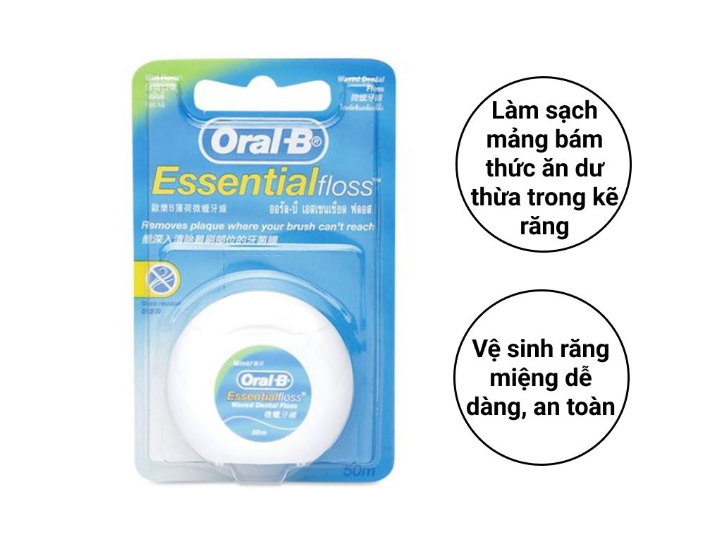 Chỉ nha khoa cao cấp ORAL-B Essential Floss [50m] vệ sinh răng miệng