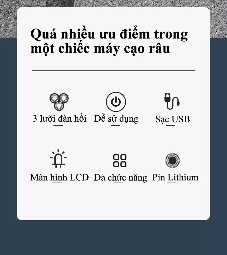 Máy Cạo Râu Đa Năng Cao Cấp - Máy Cạo Râu Kèm Tông Đơ, Máy Tỉa Lông Mũi Có Màn Hình LCD - Máy Cạo Râu Mini 3 in 1 Nhỏ Gọn Tiện Lợi An Toàn Với 3 Lưỡi Dao Cắt Đàn Hồi 4D Cạo Khô Cạo Ướt - Dao Cạo Râu Điện Khô Chống Nước Có Thể Thay Thế