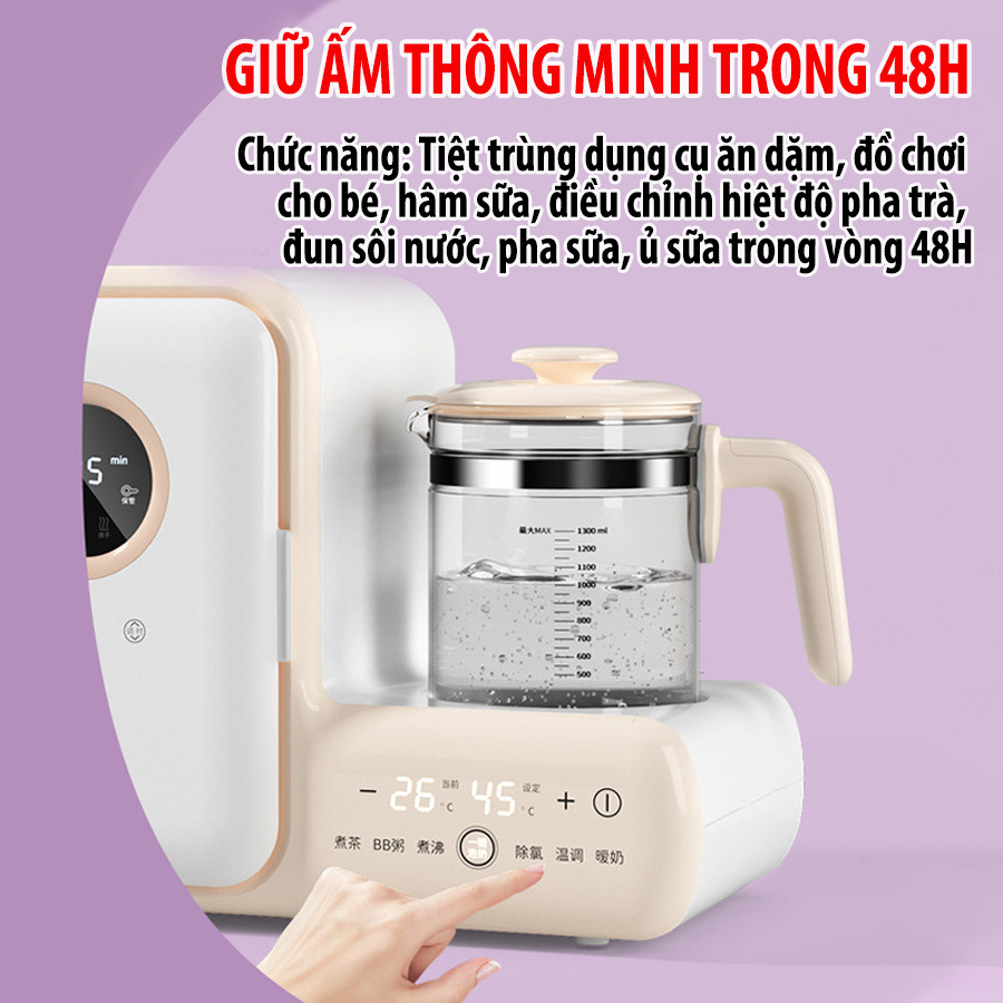 Máy tiệt trùng bình sữa sấy khô dụng cụ ăn dặm tia UV đa năng VIVIDEAR - Máy đun nước pha sữa diệt khuẩn dễ dàng