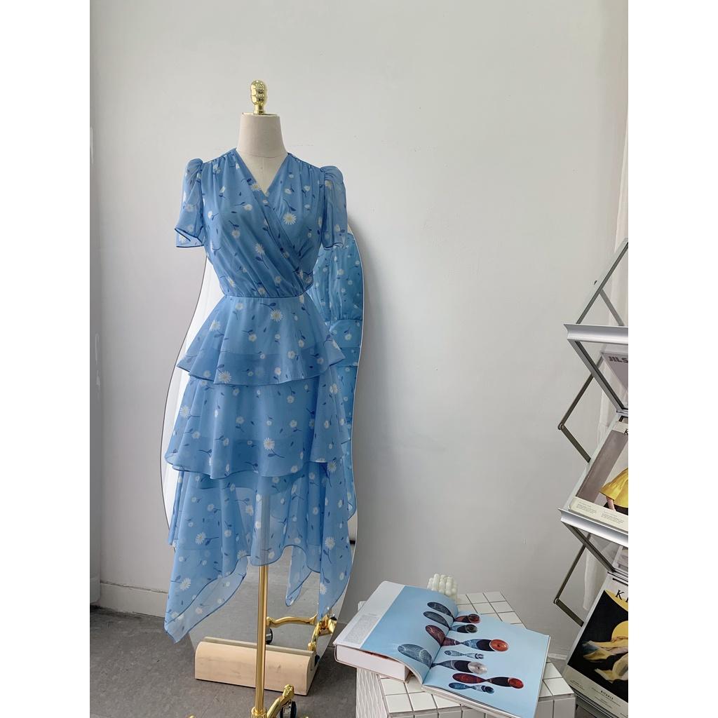 TIELA Đầm váy hoa vạt cheo ba tầng - Bluebell Dress