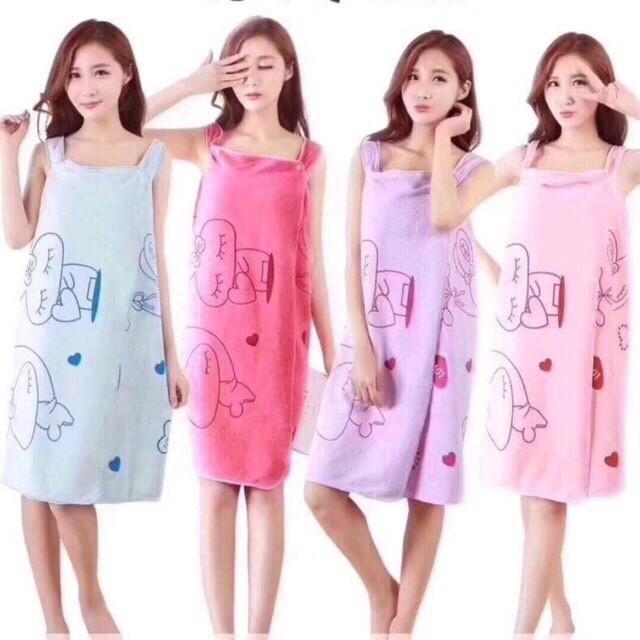 Khăn tắm, áo choàng tắm 2 trong 1 đa năng- họa tiết MÀU ngẫu nhiên