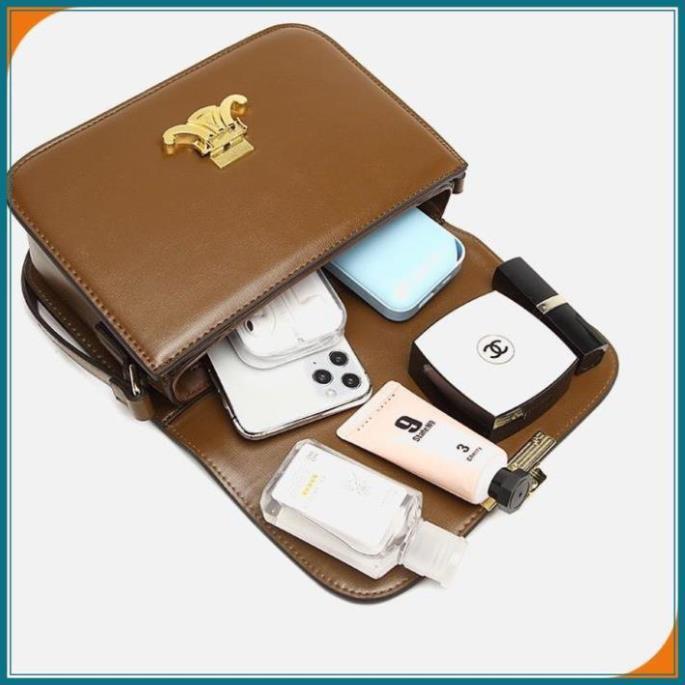 Túi xách nữ túi đeo vai ZuCi A60 size 21cm cổ điển nữ khóa chữ da trơn cao cấp thời trang Hàn Quốc