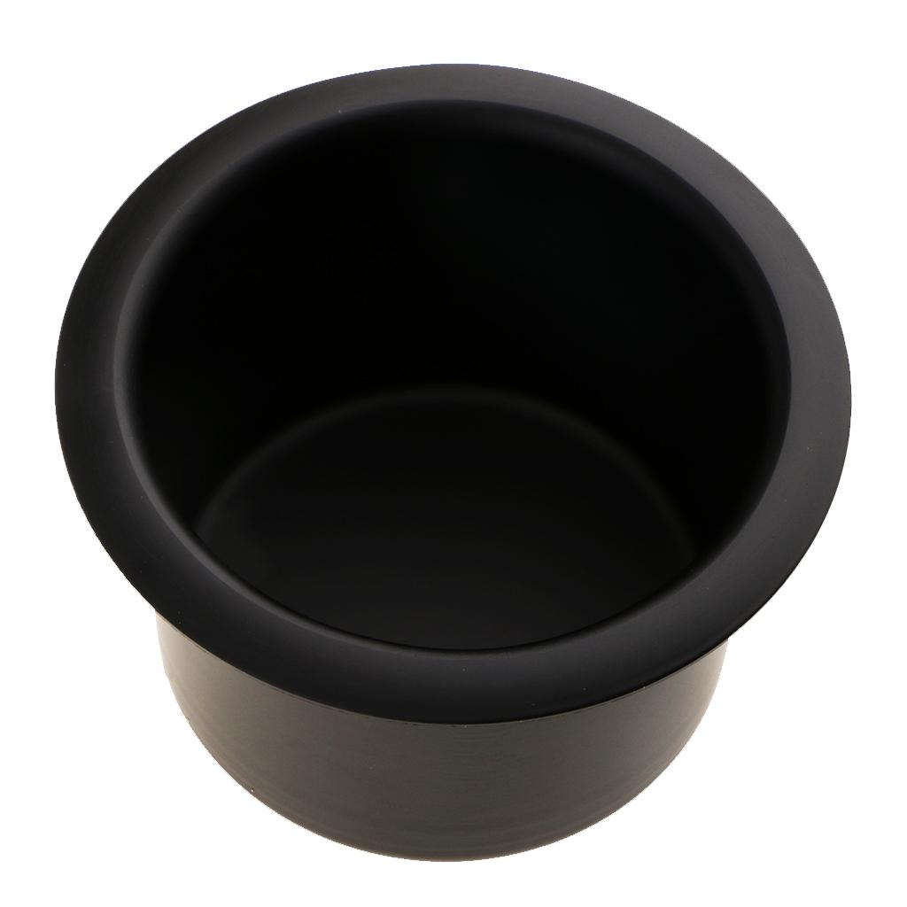 Mềm Xe Tải Xe Tải RV Cốc Uống Nước Giữ Lưu Trữ Đế Hợp Kim Nhôm Đen Đen Cao: 64 Mm/2.52''