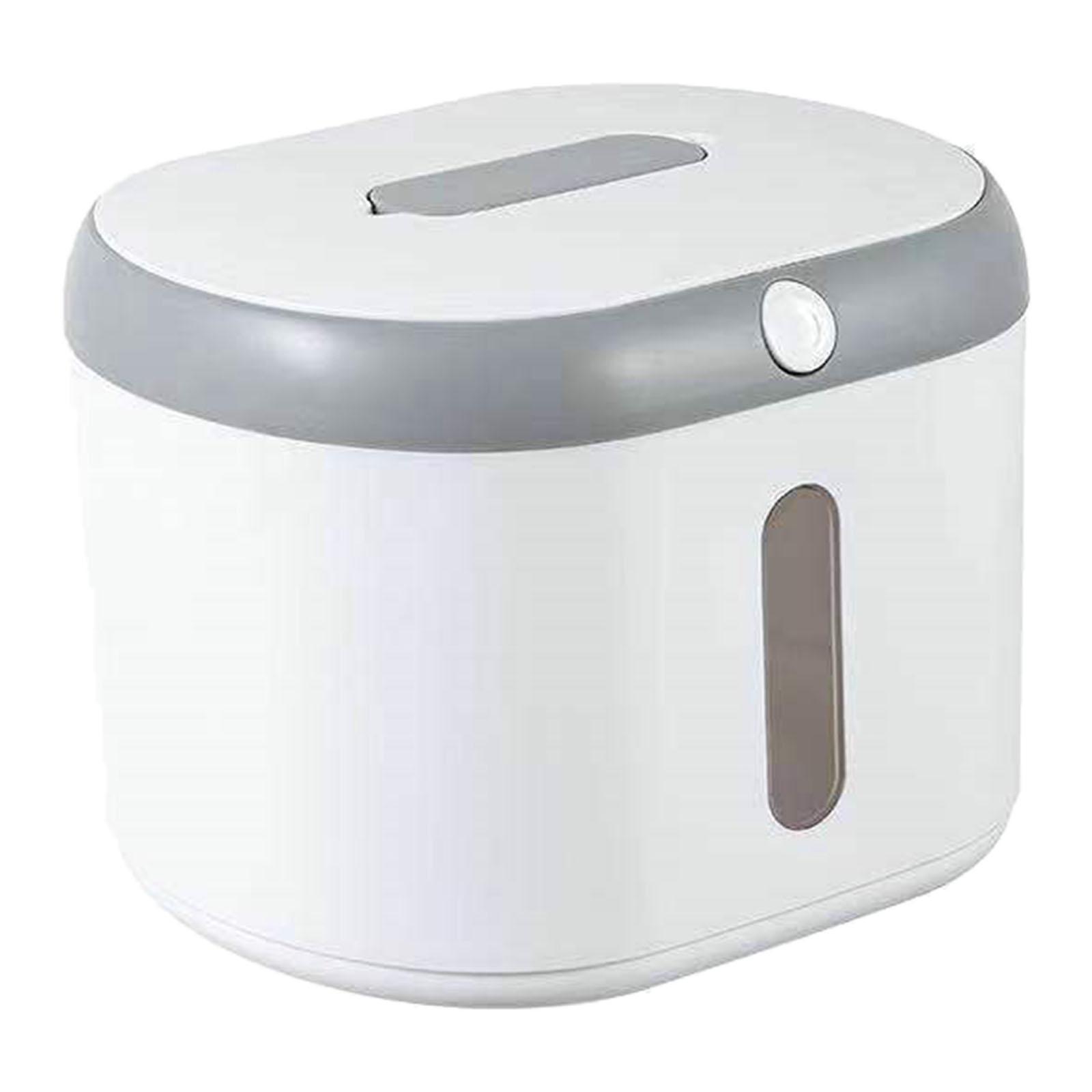 Cereal Containers Rice Bucket Food Dispenser for Pantry Kitchen Baking gray