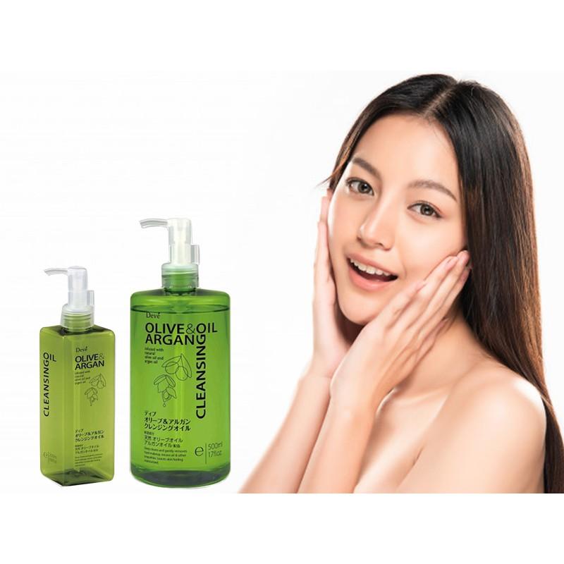 Combo Dầu Tẩy Trang Và Sữa Rửa Mặt Deve Chiết Xuất Dầu Olive & Argan