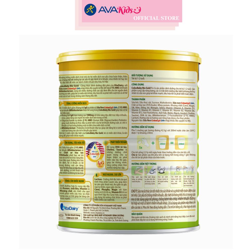 Sữa bột ColosBaby Bio Gold 1+ (sữa non) hương vani 800g (1 - 2 tuổi)
