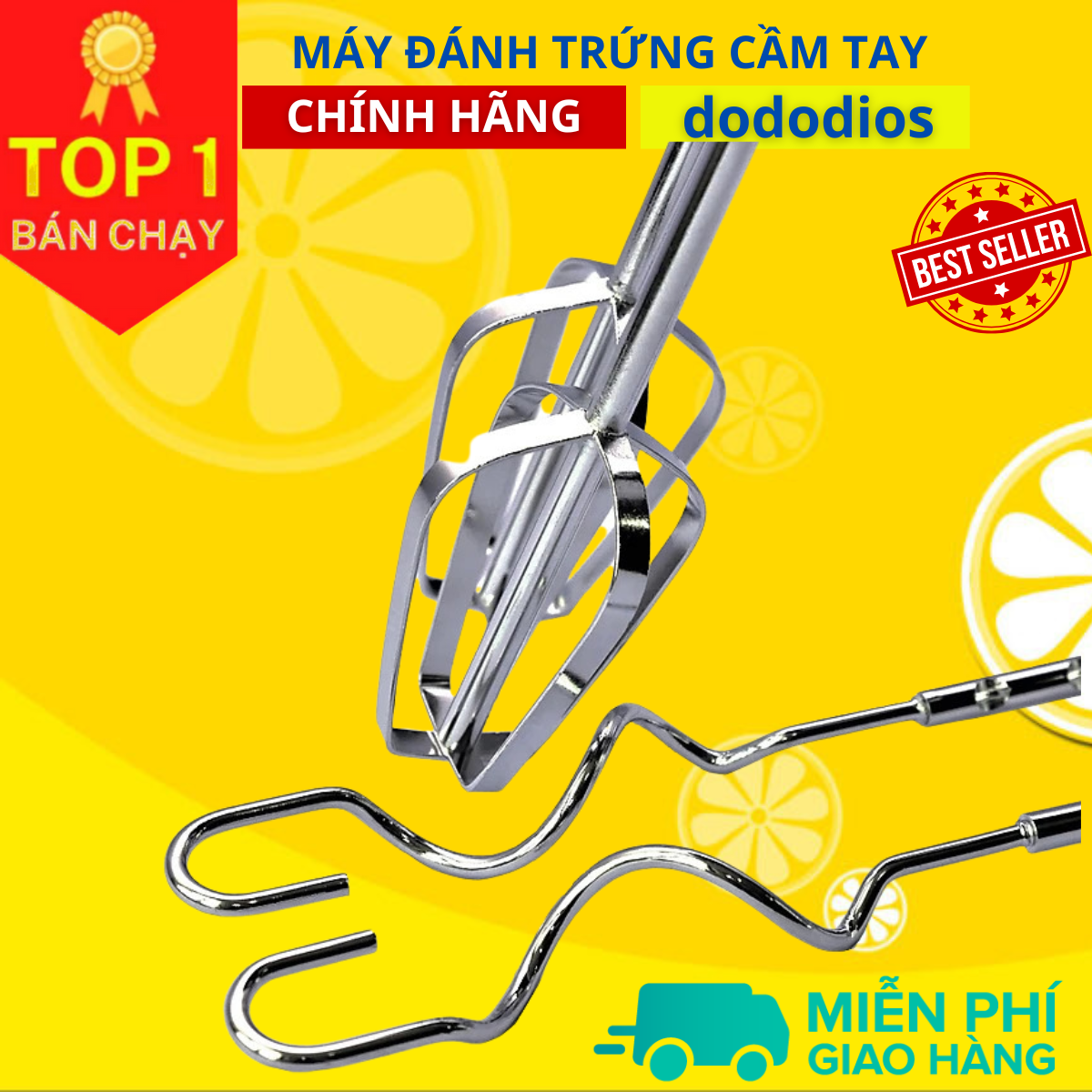 Hình ảnh Máy đánh trứng cầm tay 7 cấp độ DoDoDios HMB-6333S, que tạo bọt cafe mini cầm tay - Hàng Chính Hãng