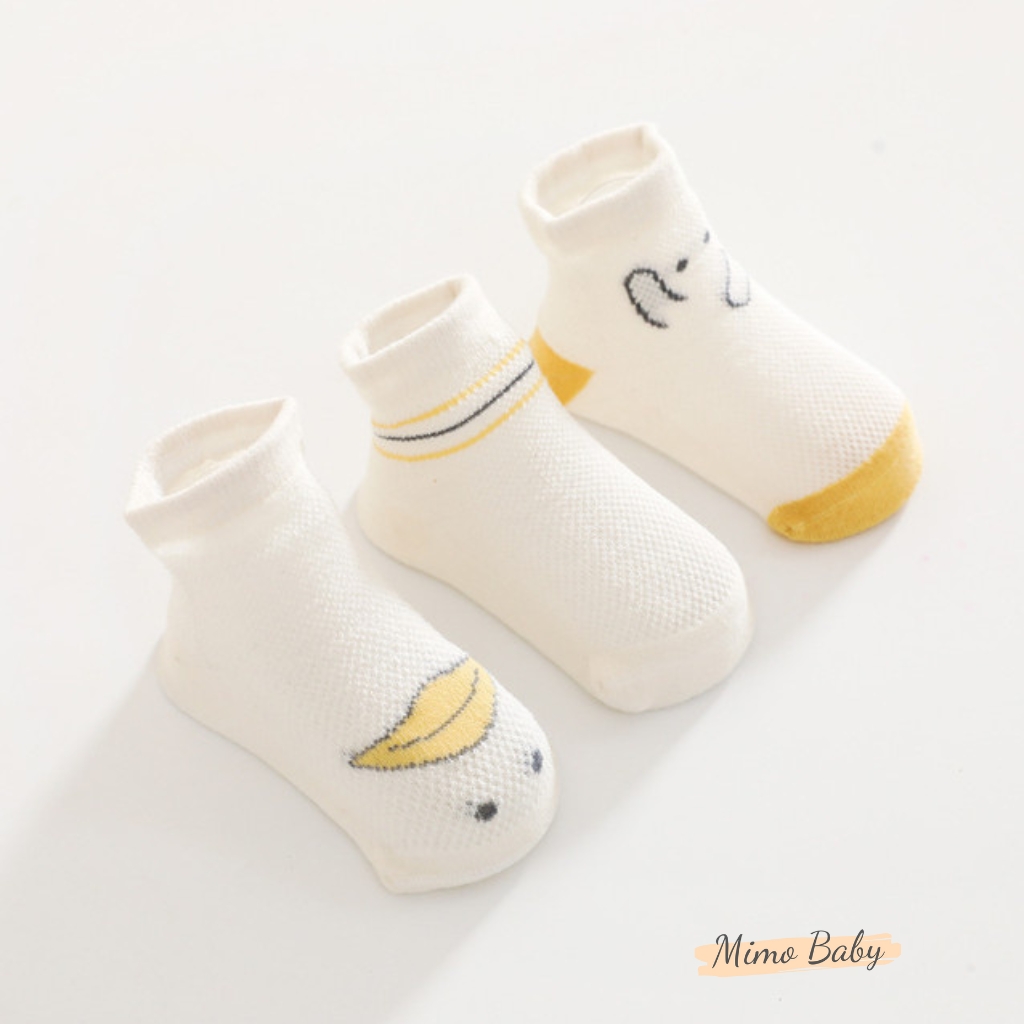 Set 3 đôi tất lưới cao cổ in hình dễ thương cho bé T29 Mimo Baby