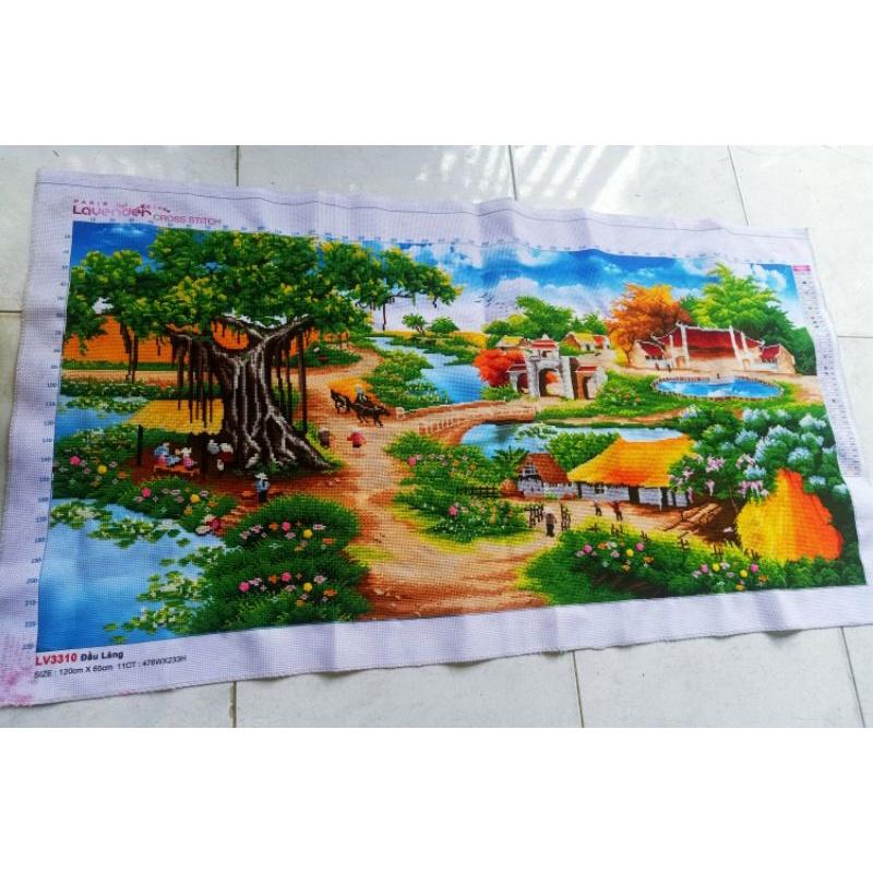 Tranh Thêu Phong Cảnh Làng Quê LV3310