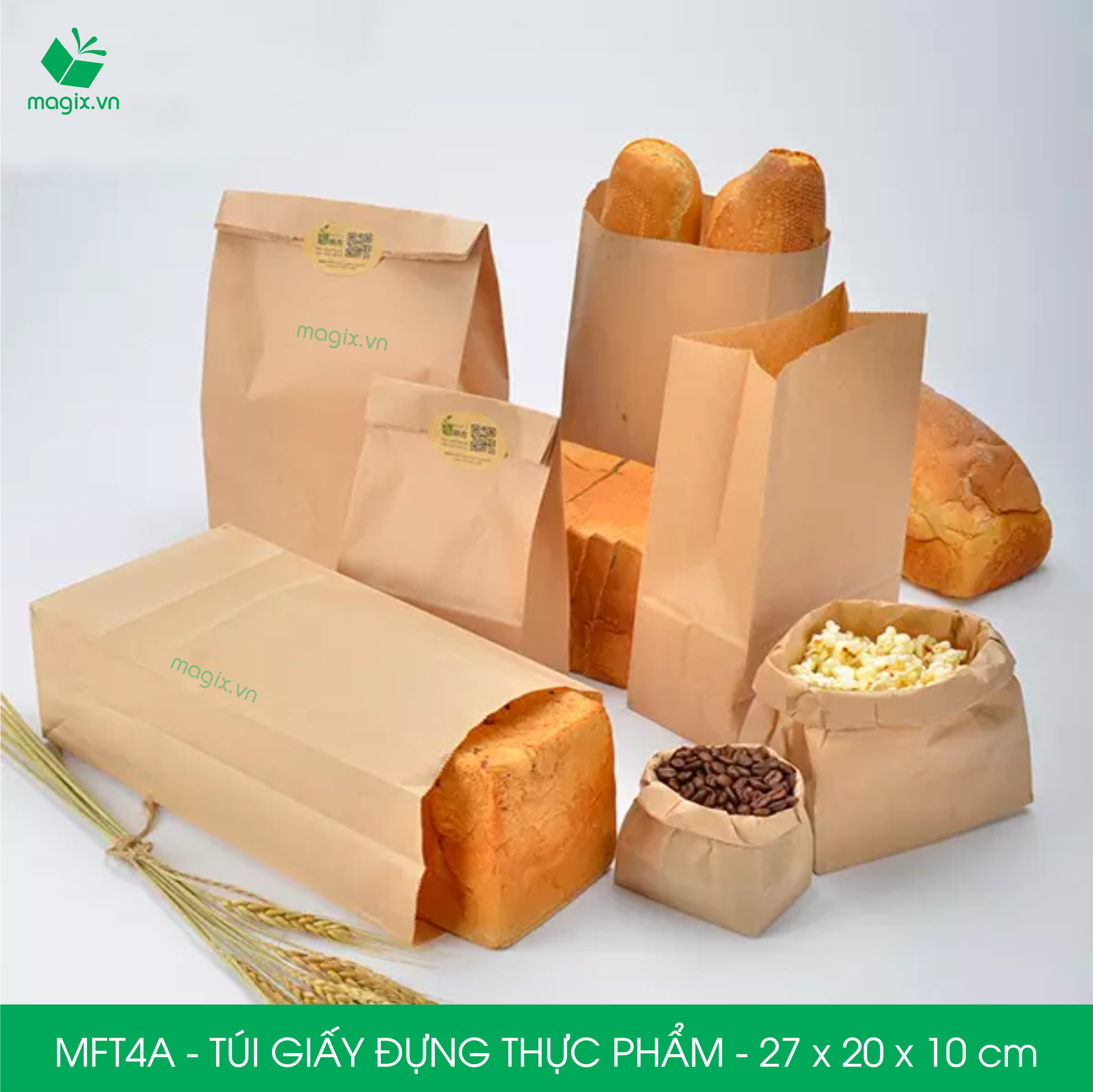 MFT4A - 27x20x10 cm - 500 Túi đựng thực phẩm - Túi đựng đồ ăn