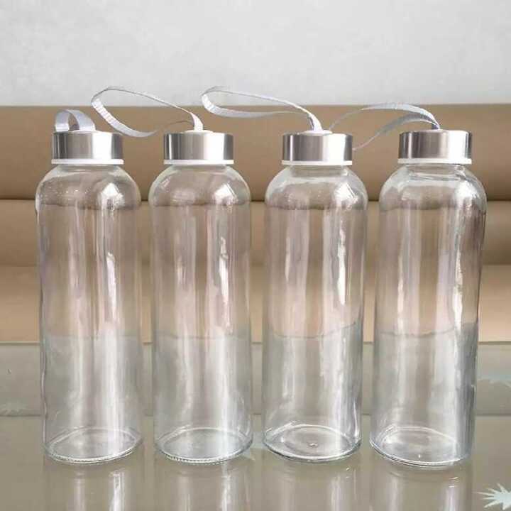 Chai đựng nước thủy tinh 300ml - Nắp Thiếc vặn có dây treo - bình thuỷ tinh đựng trà sữa, nước ép, café, sinh tố, sữa tươi