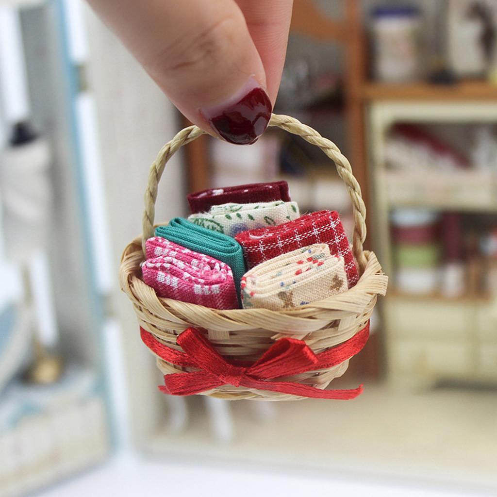 Dollhouse Basket for Doll House Decoration 5.1x3.7cm Kids Boys Girls