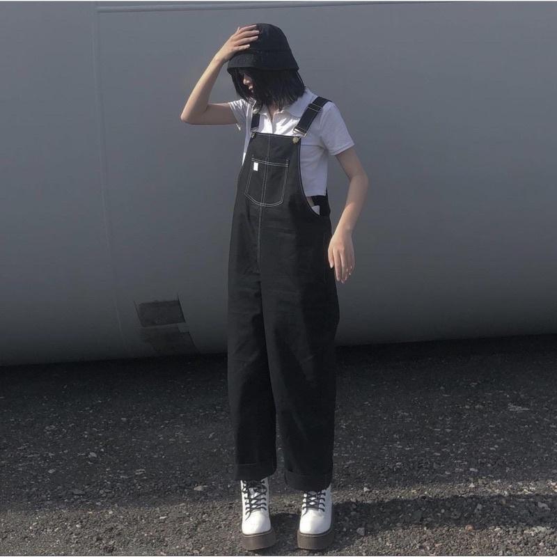 Yếm Quần Chất Kaki Dập Chỉ Nổi MARY Phong Cách Ulzzang - 84unisex