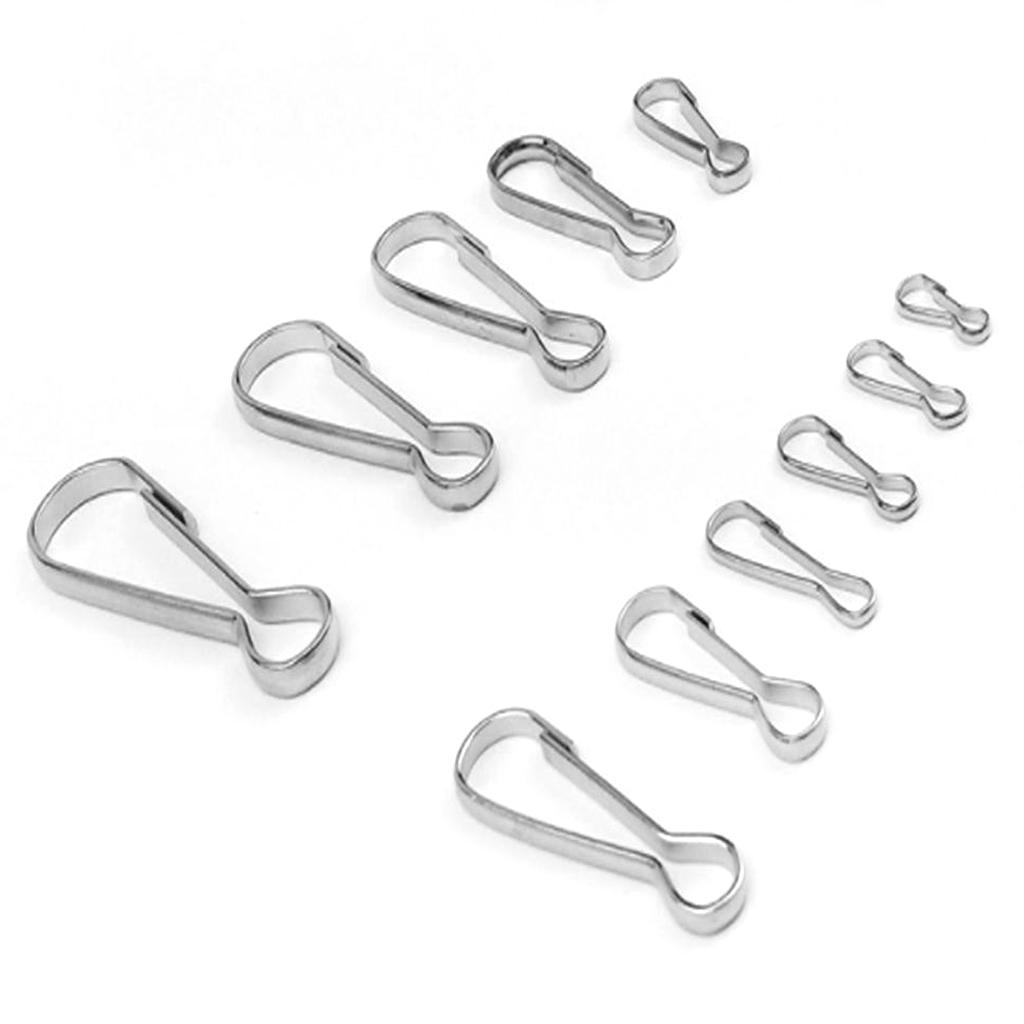 200pcs Stainless Steel Carabiners Spring Snap Clasp Outdoor Hardware