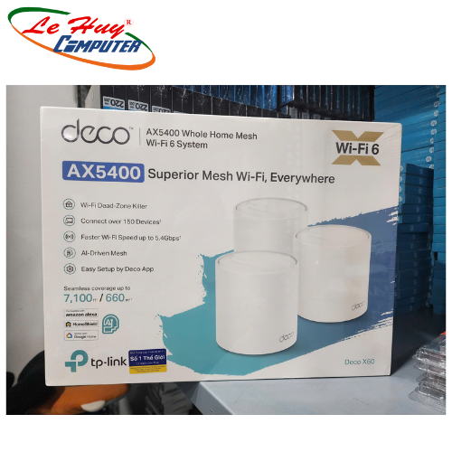 Bộ Phát Wifi Mesh TP-Link Deco X60 AX3000 MU-MIMO Hàng Chính Hãng