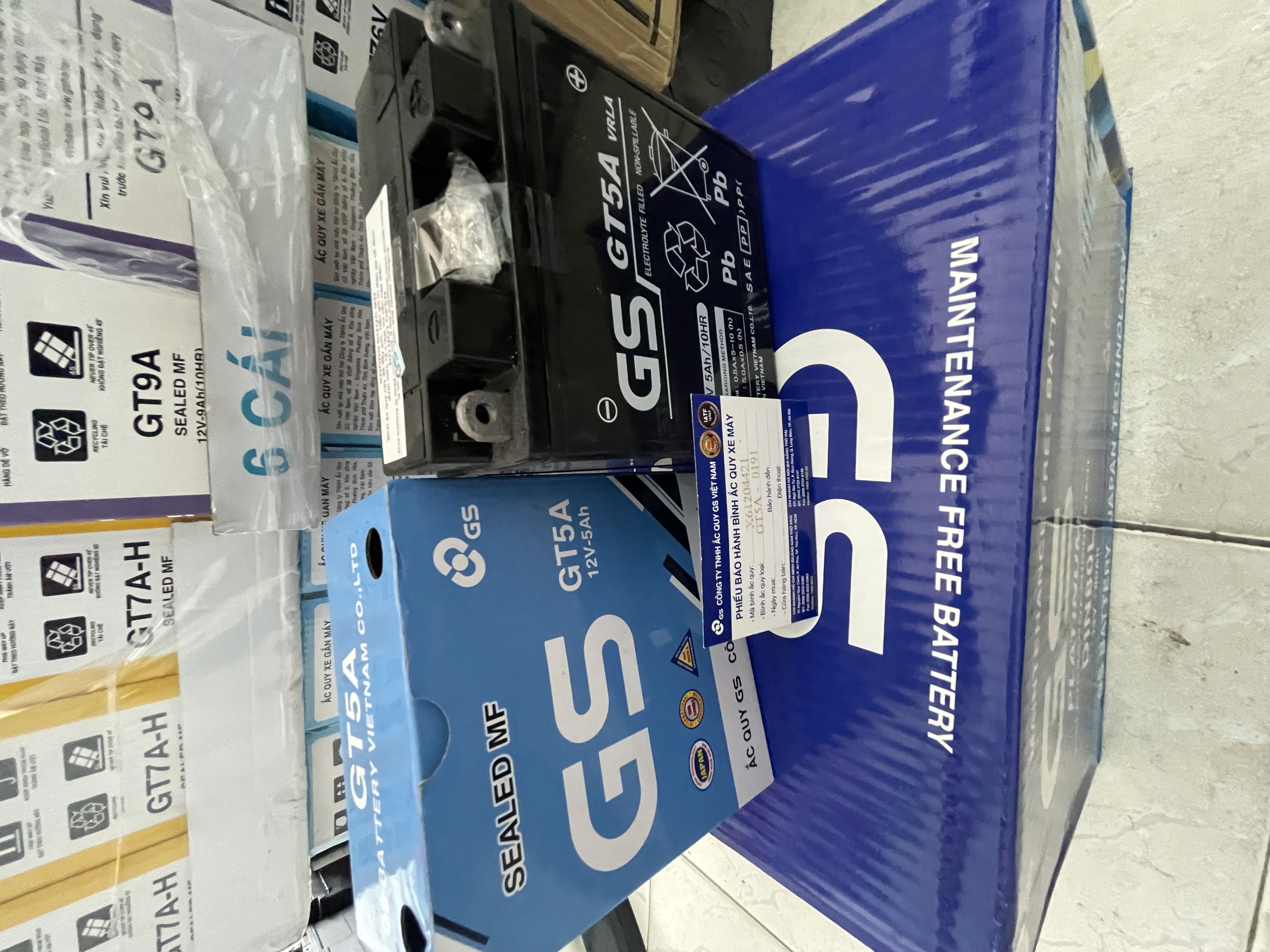 Bình ắc quy khô GS GT5A 12v-5Ah Dream, Wave trước 2006, Future, Sirius, Jupiter, Taurus