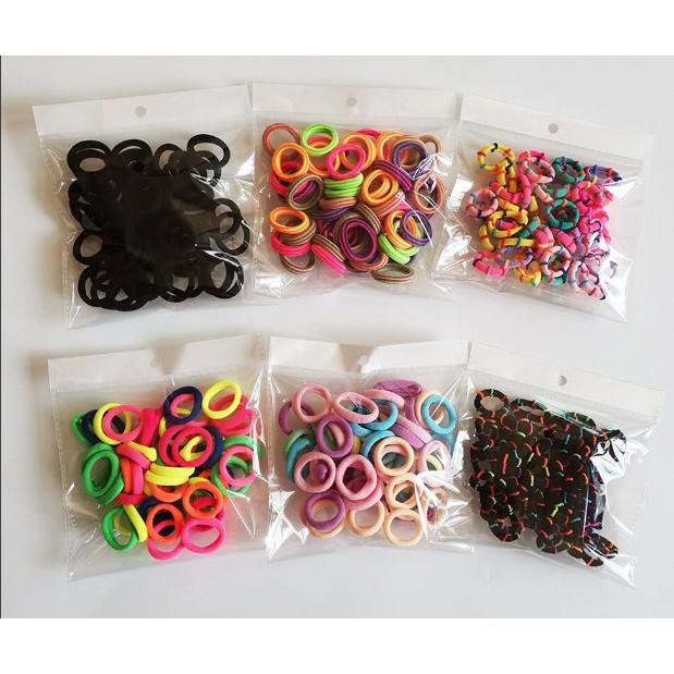 Set 50 chun buộc tóc cho bạn nữ, chun tóc cho học sinh, chun buộc tóc cho nữ