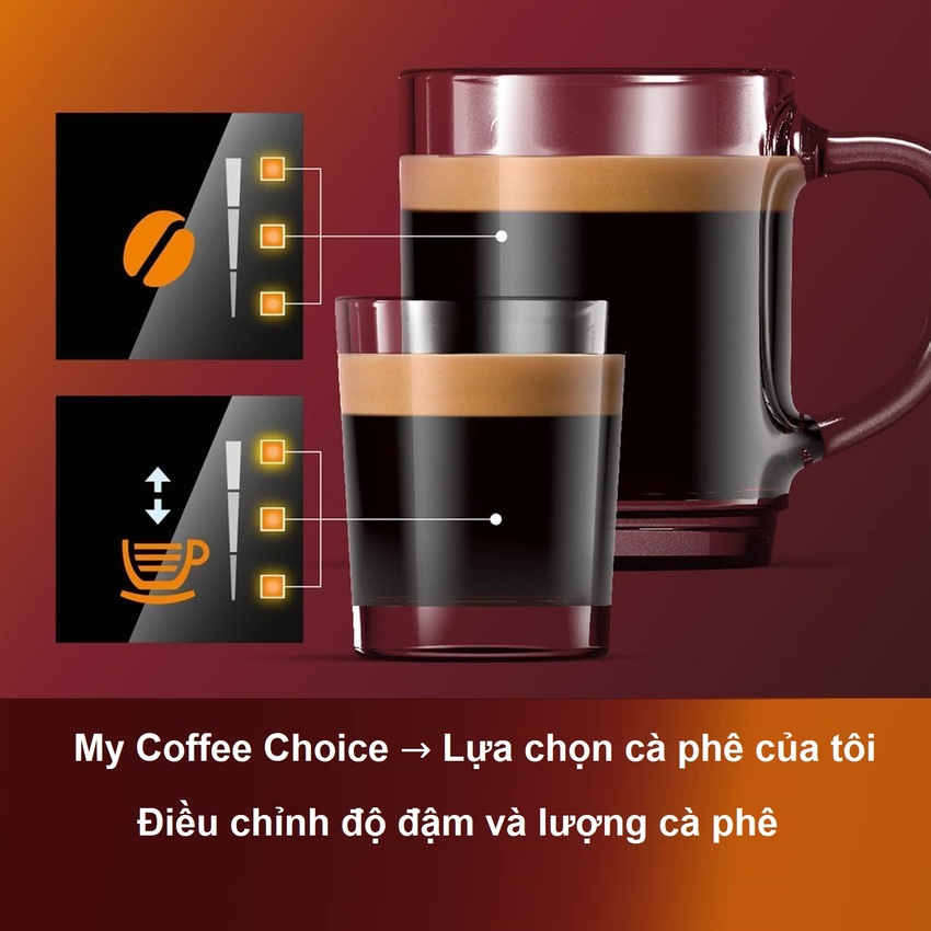 Máy pha cà phê Espresso, Americano tự động và Capuccino, Latte Serial 2200. Thương hiệu Hà Lan cao cấp Philips - EP2124/72. HÀNG CHÍNH HÃNG
