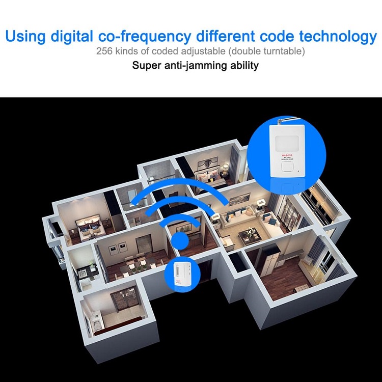 Chuông báo khách, báo trôm không dây cảm biến hồng ngoại WABOSS