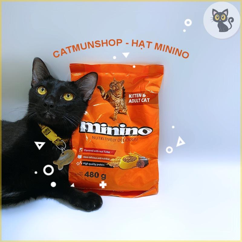 Hạt cho mèo vị cá ngừ Minino túi 480gr