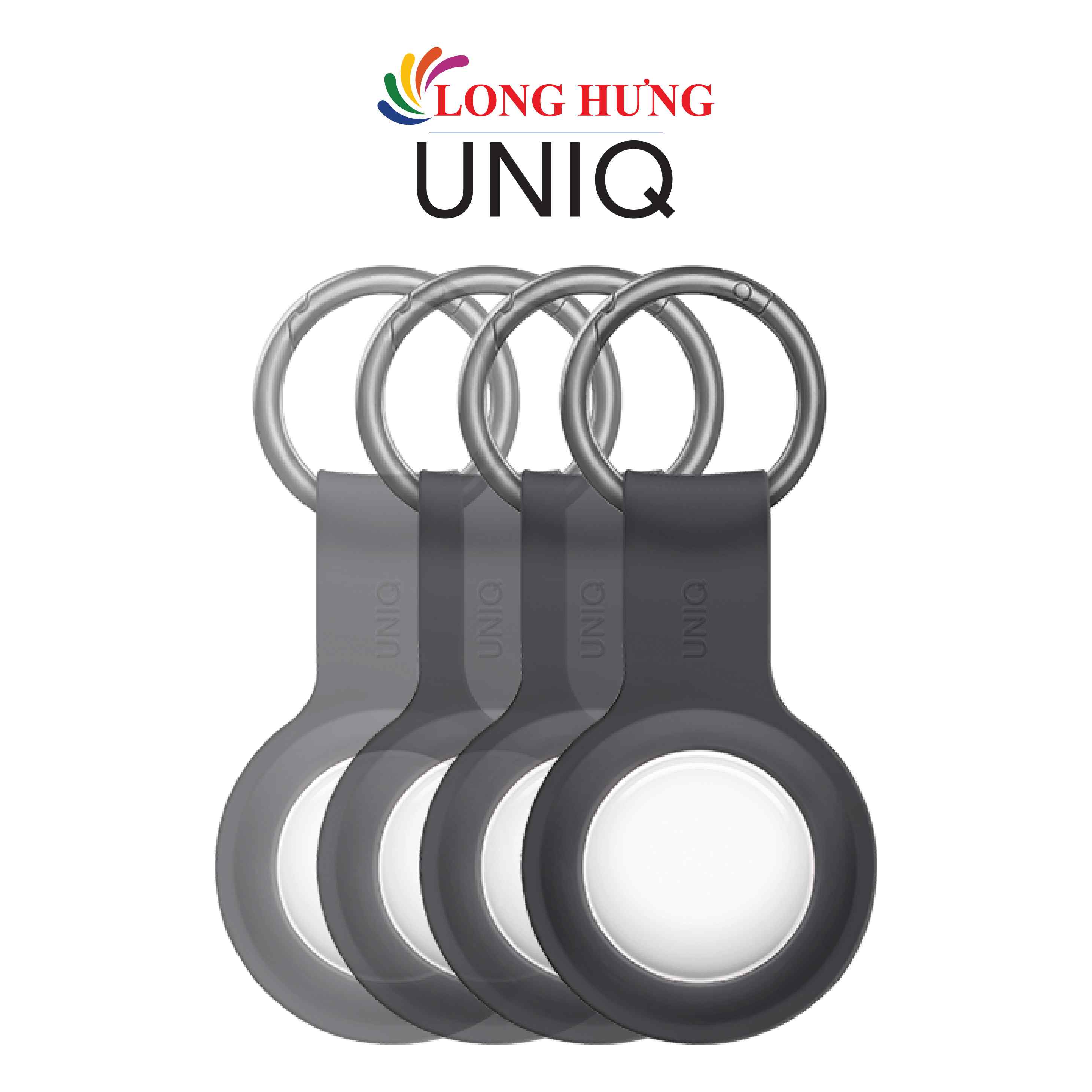 Bao da Uniq Lino Airtag UNIQ-AIRTAGBUN-LINOGRY (Set 4 cái) - Hàng chính hãng
