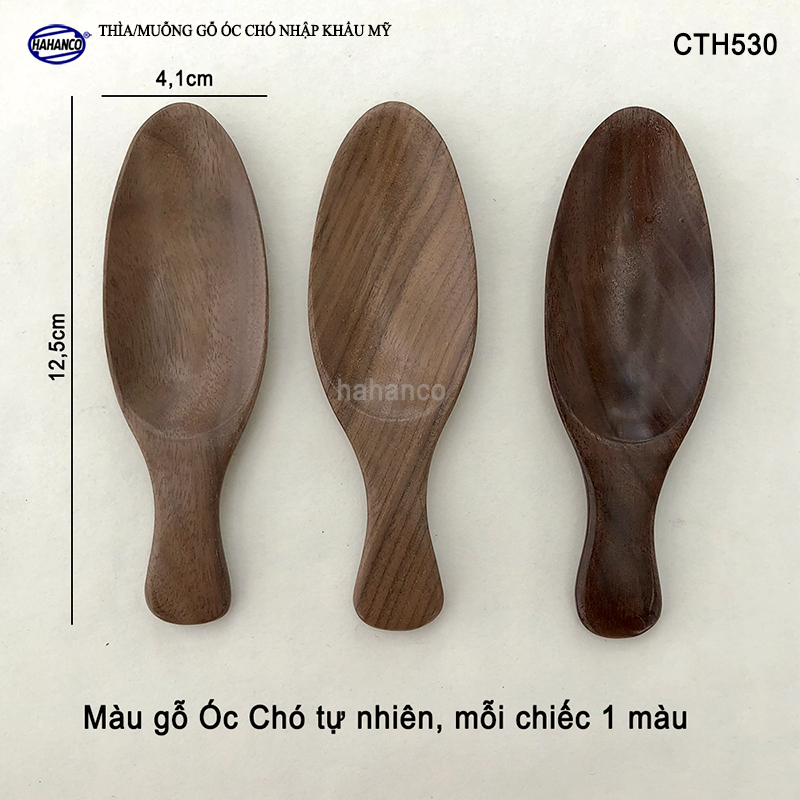 Muỗng xúc trà gỗ óc Chó siêu sạch - Trong văn hóa trà đạo Nhật Bản - decor trang trí, cafe, xúc gia vị - CTH530 - An toàn cho sức khỏe