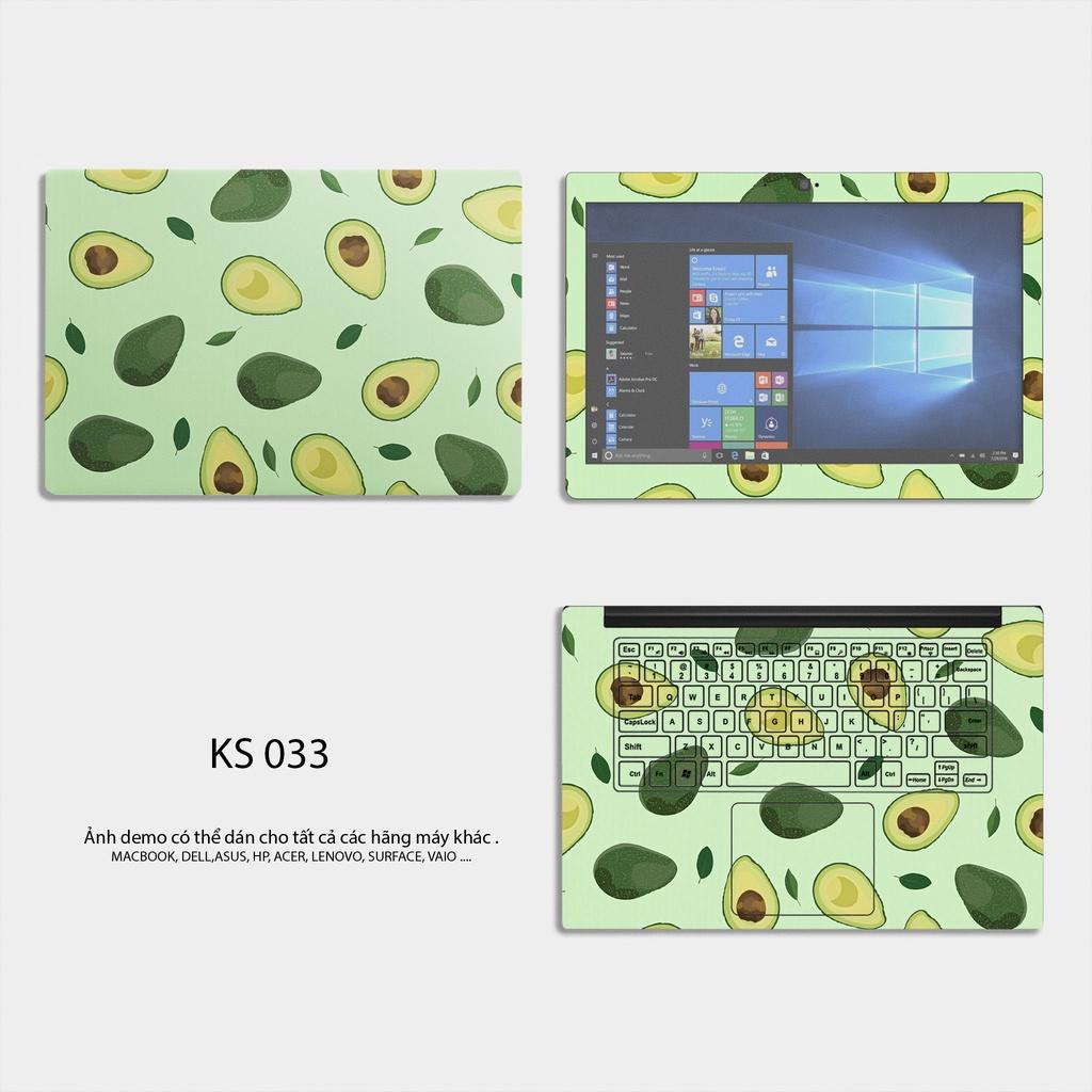 Skin Dán Laptop - Mẫu Trái Bơ (KS 032 - KS 033