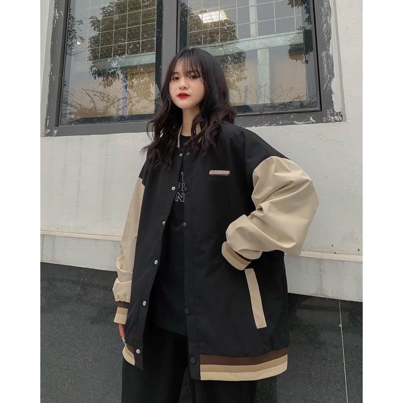 Áo khoác kaki bomber phối