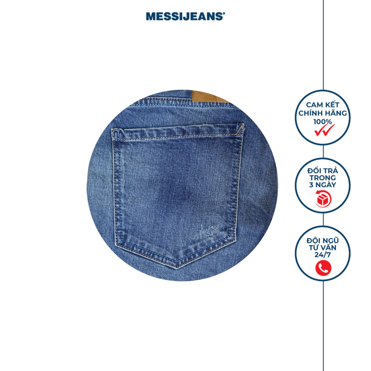 Quần jean nam ống đứng rách MESSI SJM-549-17